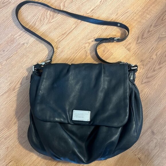 Marc Jacobs Handbags - Marc jacobs black silver fold over flap large bag purse